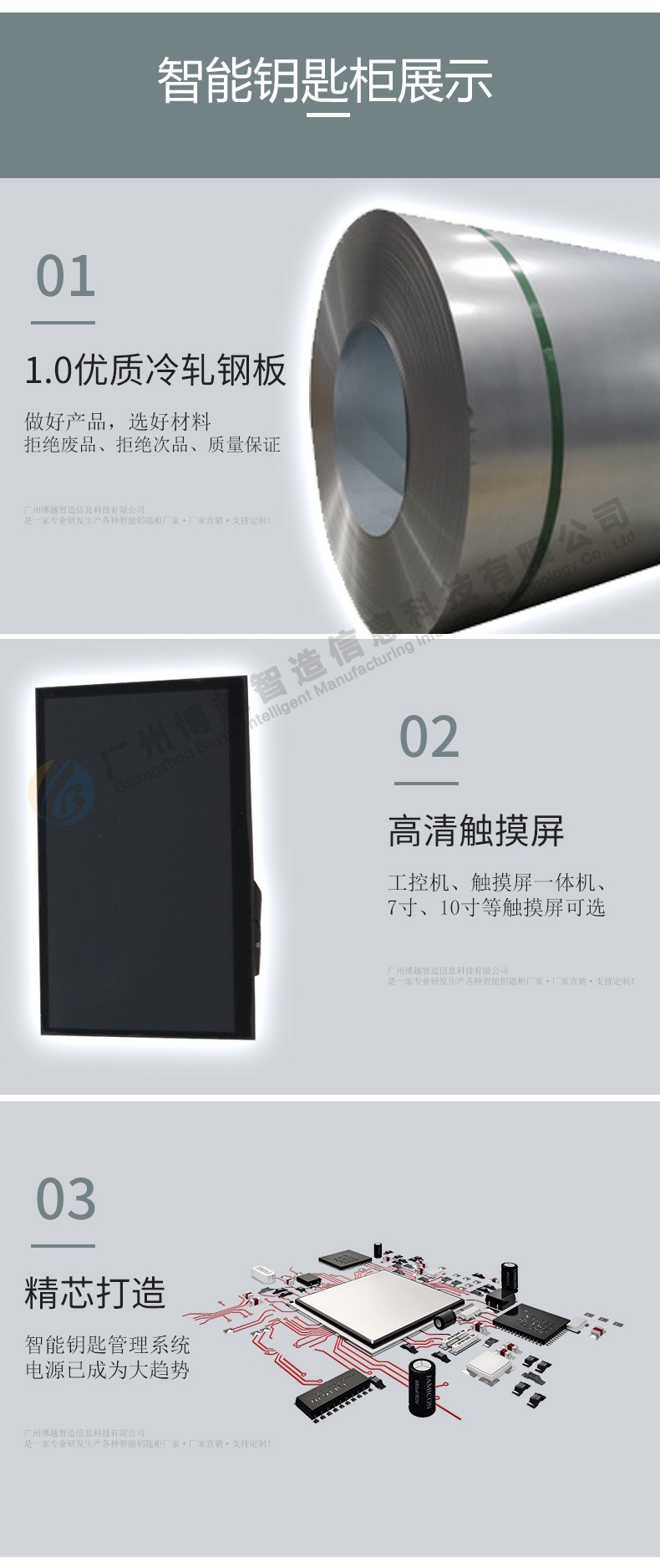 智能钥匙柜产品零件展示图